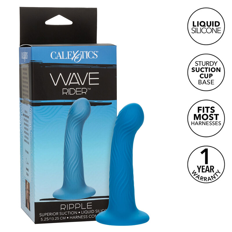 La marca CALEXOTICS nos facilita esta imagen de su producto CALEXOTICS - WAVE RIDER RIPPLE PLUG ANAL AZUL para nuestro catálogo.