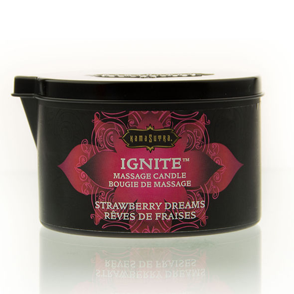 La marca KAMASUTRA  COSMETICS nos facilita esta imagen de su producto KAMASUTRA - VELA DE MASAJE SUEÑOS DE FRESA 170 GR para nuestro catálogo.