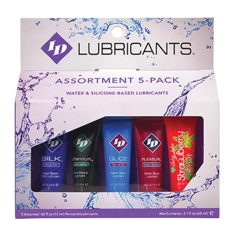 La marca ID JUICY LUBE nos facilita esta imagen de su producto ID JUICY LUBE - SURTIDO 5X LUBRICANTE TUBE PACK 12 ML para nuestro catálogo.