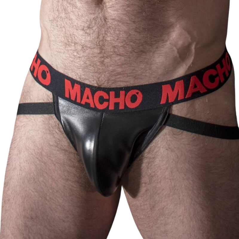 La marca MACHO UNDERWEAR nos facilita esta imagen de su producto MACHO - MX25RC JOCK CUERO ROJO S para nuestro catálogo.