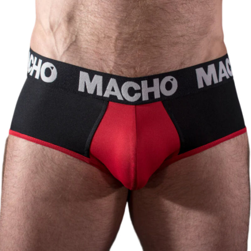 La marca MACHO UNDERWEAR nos facilita esta imagen de su producto MACHO - MS26N SLIP NEGRO/ROJO XL para nuestro catálogo.