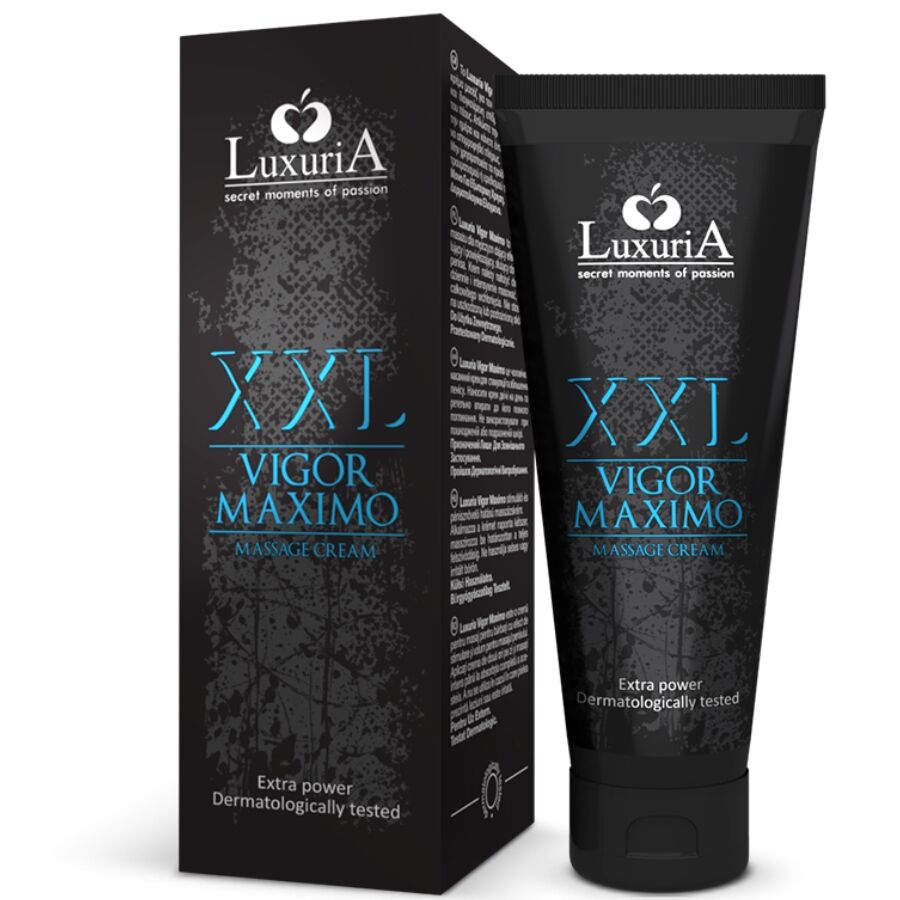 La marca INTIMATELINE LUXURIA nos facilita esta imagen de su producto INTIMATELINE LUXURIA - XXL VIGOR MÁXIMO CREMA MASAJE VOLUMINIZADORA 75 ML para nuestro catálogo.