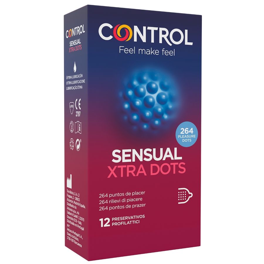 La marca CONTROL CONDOMS nos facilita esta imagen de su producto CONTROL - XTRA DOTS 12 UDS para nuestro catálogo.