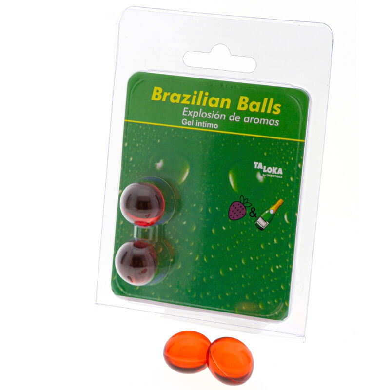 La marca TALOKA nos facilita esta imagen de su producto TALOKA - BRAZILIAN BALLS GEL ÍNTIMO FRESAS & CHAMPN 2 BOLAS para nuestro catálogo.