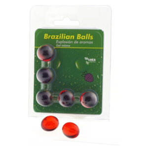 La marca TALOKA nos facilita esta imagen de su producto TALOKA - BRAZILIAN BALLS GEL ÍNTIMO FRESA 5 BOLAS para nuestro catálogo.