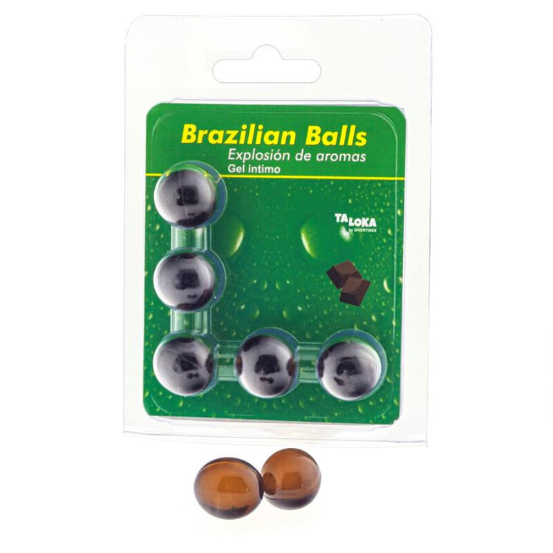 La marca TALOKA nos facilita esta imagen de su producto TALOKA - BRAZILIAN BALLS GEL ÍNTIMO CHOCOLATE 5 BOLAS para nuestro catálogo.