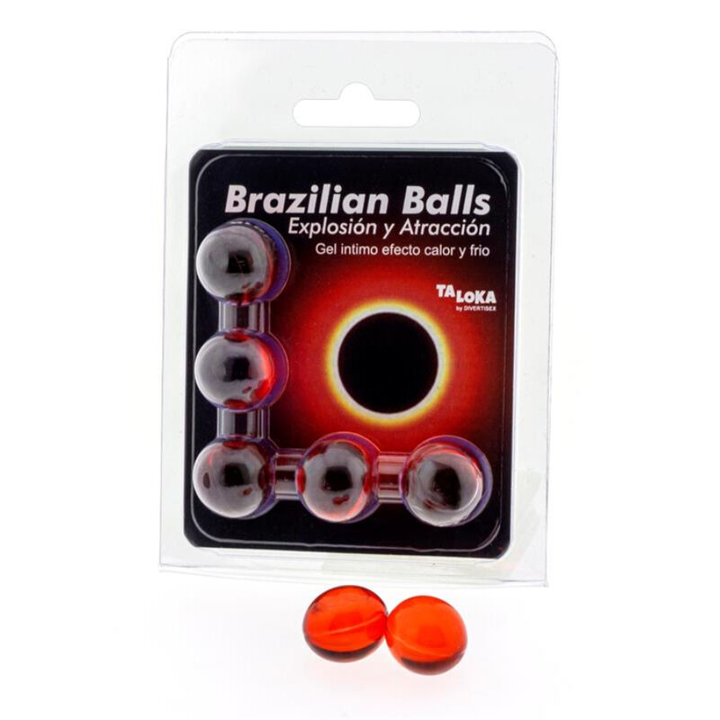 La marca TALOKA nos facilita esta imagen de su producto TALOKA - BRAZILIAN BALLS GEL EXCITANTE EFECTO CALOR Y FRÍO 5 BOLAS para nuestro catálogo.