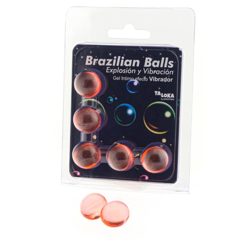 La marca TALOKA nos facilita esta imagen de su producto TALOKA - BRAZILIAN BALLS GEL EXCITANTE EFECTO VIBRACIÓN 5 BOLAS para nuestro catálogo.