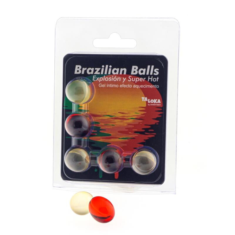 La marca TALOKA nos facilita esta imagen de su producto TALOKA - BRAZILIAN BALLS GEL EXCITANTE EFECTO SUPER CALIENTE 5 BOLAS para nuestro catálogo.