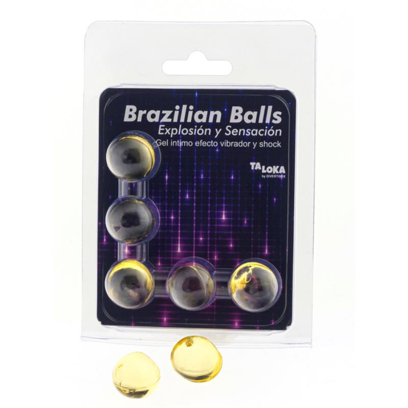 La marca TALOKA nos facilita esta imagen de su producto TALOKA - BRAZILIAN BALLS GEL EXCITANTE EFECTO VIBRACIÓN Y SHOCK 5 BOLAS para nuestro catálogo.