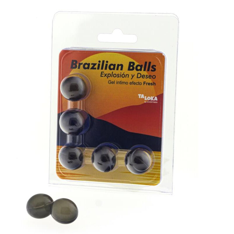 La marca TALOKA nos facilita esta imagen de su producto TALOKA - BRAZILIAN BALLS GEL EXCITANTE EFECTO FRESCOR 5 BOLAS para nuestro catálogo.