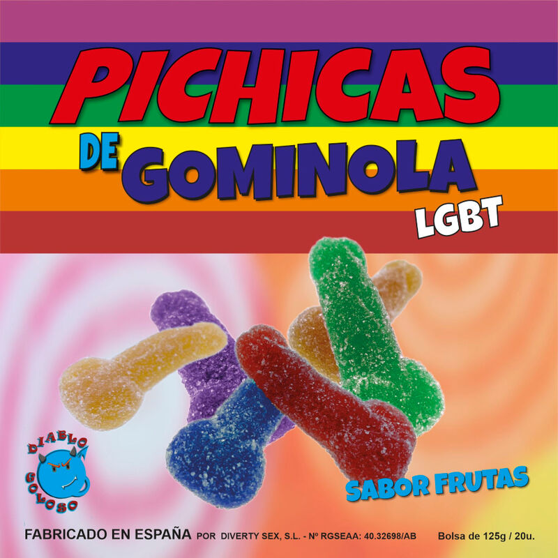 La marca PRIDE nos facilita esta imagen de su producto PRIDE - PICHITAS DE GOMINOLA FRUTAS CON AZUCAR LGBT para nuestro catálogo.