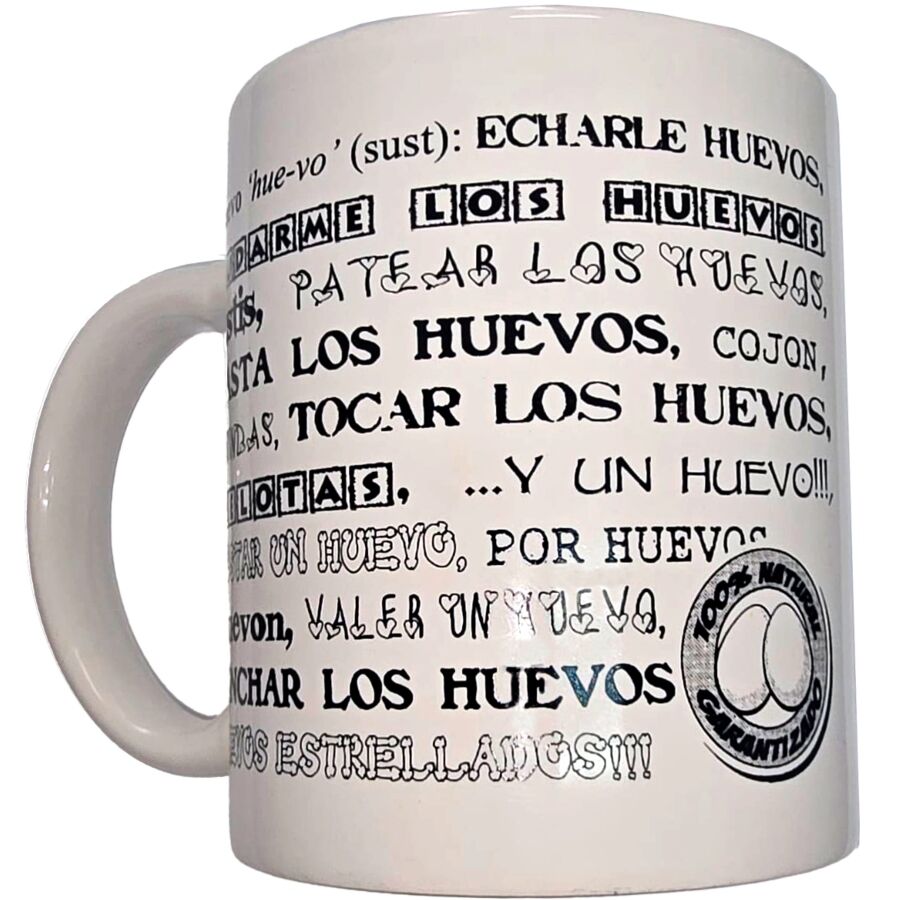 La marca DIABLO PICANTE nos facilita esta imagen de su producto DIABLO PICANTE - TAZA BLANCA DE SINÓNIMOS HUEVOS 370 ML para nuestro catálogo.