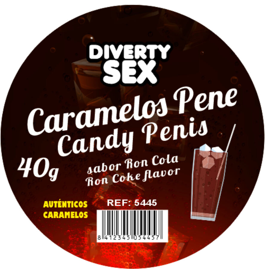 La marca DIABLO PICANTE nos facilita esta imagen de su producto DIABLO PICANTE - 20 CARAMELOS PENE CON SABOR RON COLA para nuestro catálogo.