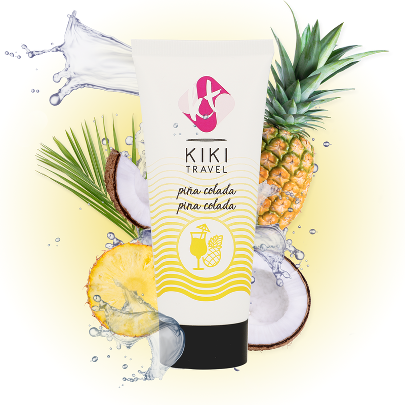 La marca KIKÍ TRAVEL nos facilita esta imagen de su producto KIKÍ TRAVEL - LUBRICANTE SABOR A PIÑA COLADA 50 ML para nuestro catálogo.