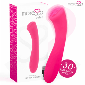 La marca MORESSA nos facilita esta imagen de su producto MORESSA - CELSO MASAJEADOR DUO PUNTO G Y SUERO PELVICO PREMIUM SILICONE RECARGABLE para nuestro catálogo.