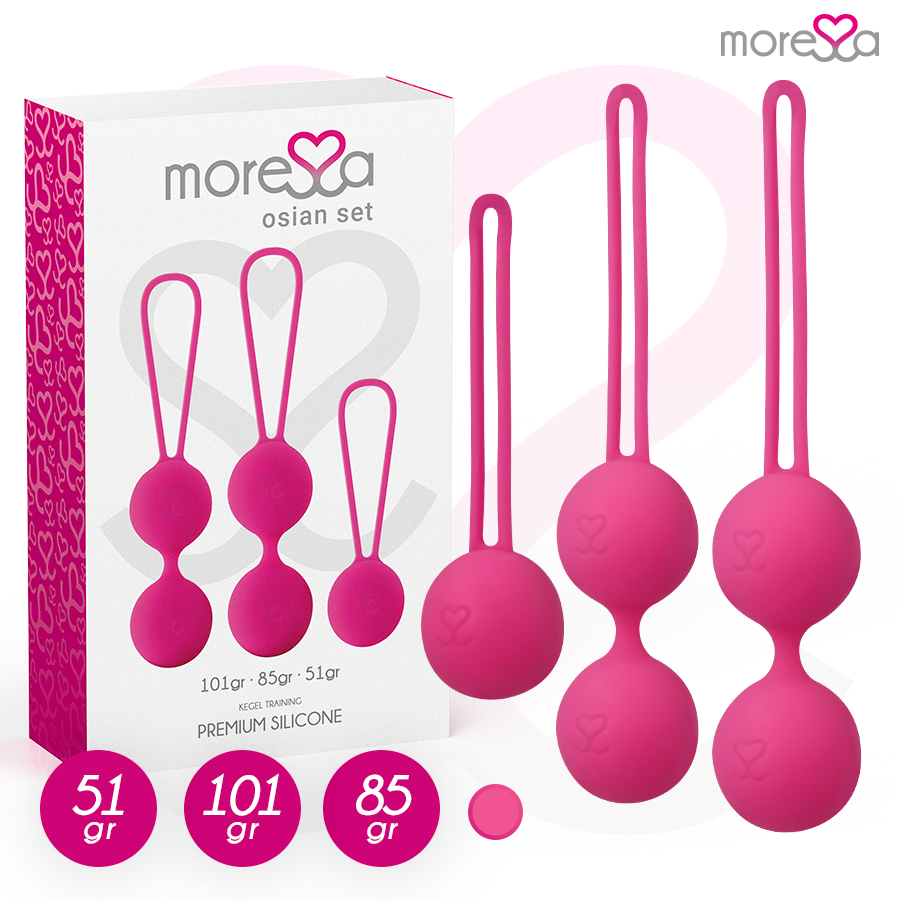 La marca MORESSA nos facilita esta imagen de su producto MORESSA - OSIAN SET PREMIUM SILICONA ROSA (Osian One - 51 g | Osian Two - 101 g | Osian Three 85 g) para nuestro catálogo.
