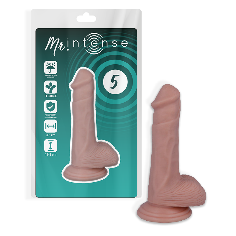La marca MR. INTENSE nos facilita esta imagen de su producto MR INTENSE - 5 PENE REALÍSTICO 16.5 CM -O- 3.5 CM para nuestro catálogo.
