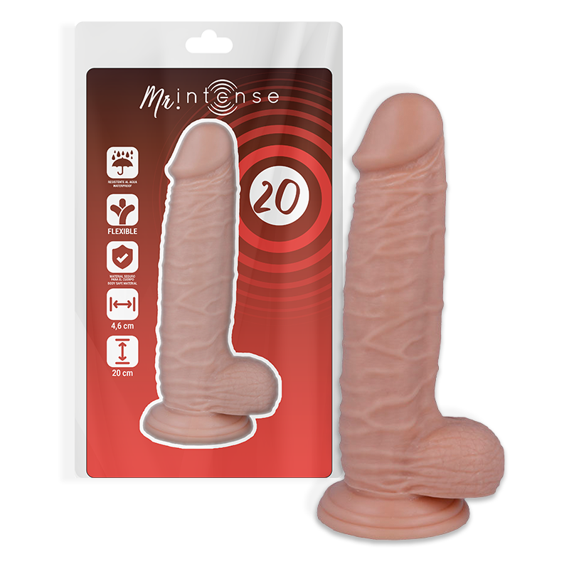 La marca MR. INTENSE nos facilita esta imagen de su producto MR INTENSE - 20 PENE REALÍSTICO 20 CM -O- 4.6 CM para nuestro catálogo.