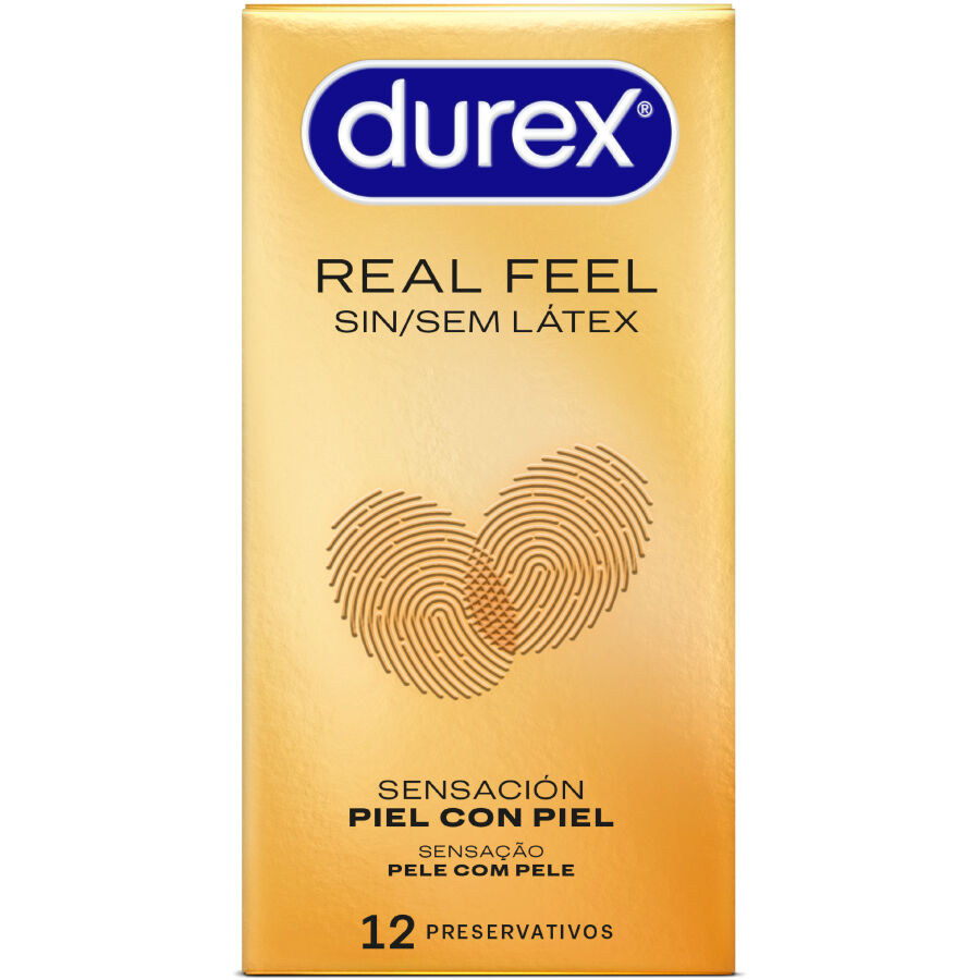 La marca DUREX CONDOMS nos facilita esta imagen de su producto DUREX - PRESERVATIVOS REAL FEEL SIN LÁTEX 12 UNIDADES para nuestro catálogo.