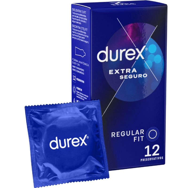 La marca DUREX CONDOMS nos facilita esta imagen de su producto DUREX - EXTRA SEGURO 12 UNIDADES para nuestro catálogo.