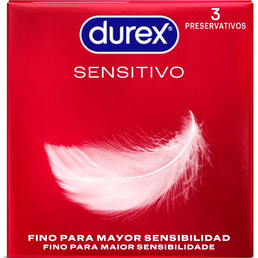 La marca DUREX CONDOMS nos facilita esta imagen de su producto DUREX - PRESERVATIVOS SENSITIVO 3 UNIDADES para nuestro catálogo.