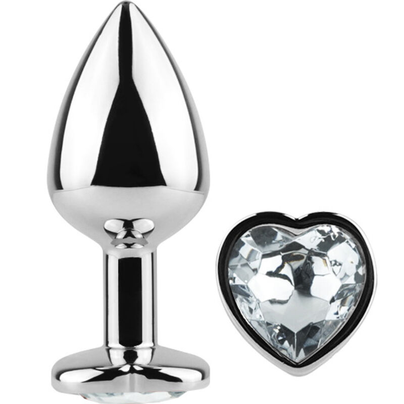 La marca SECRETPLAY TOYS nos facilita esta imagen de su producto SECRETPLAY - METAL BUTT PLUG CORAZÓN TRANSPARENTE TALLA S 7 CM para nuestro catálogo.