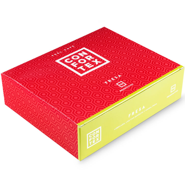 La marca CONFORTEX nos facilita esta imagen de su producto CONFORTEX - PRESERVATIVOS FRESA CAJA 144 UDS para nuestro catálogo.