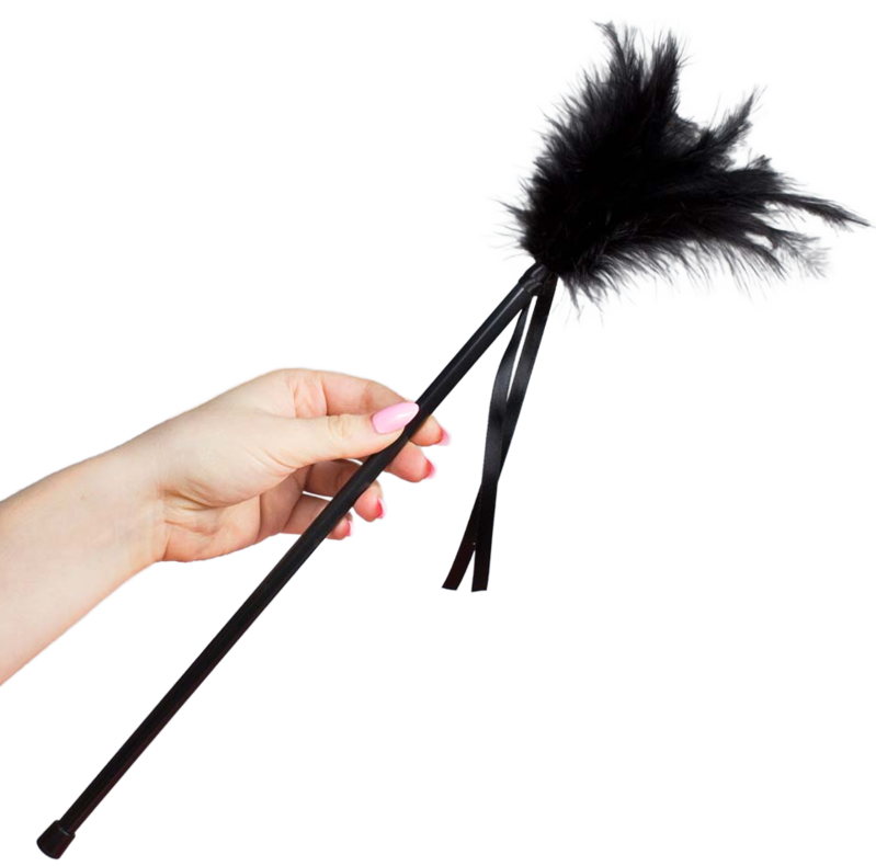 La marca SECRETPLAY 100% FETISH nos facilita esta imagen de su producto SECRETPLAY - PLUMERO PLUMAS NEGRO 40 CM para nuestro catálogo.