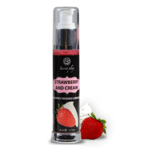 La marca SECRETPLAY COSMETIC nos facilita esta imagen de su producto SECRETPLAY - LUBRICANTE 2-1 EFECTO CALOR FRESA&NATA 50 ML para nuestro catálogo.