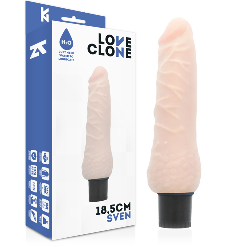 La marca LOVECLONE nos facilita esta imagen de su producto LOVECLONE - SVEN VIBRADOR REALÍSTICO SELF LUBRICATION 18.5 CM -O- 3.3 CM para nuestro catálogo.