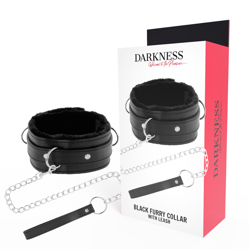 La marca DARKNESS BONDAGE nos facilita esta imagen de su producto DARKNESS - COLLAR CONFORTABLE DE POSTURA CON CADENA LEATHER para nuestro catálogo.