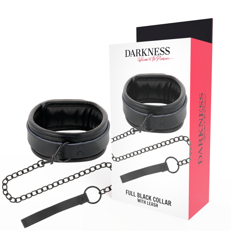 La marca DARKNESS BONDAGE nos facilita esta imagen de su producto DARKNESS - COLLAR CON CADENA  NEGRO para nuestro catálogo.