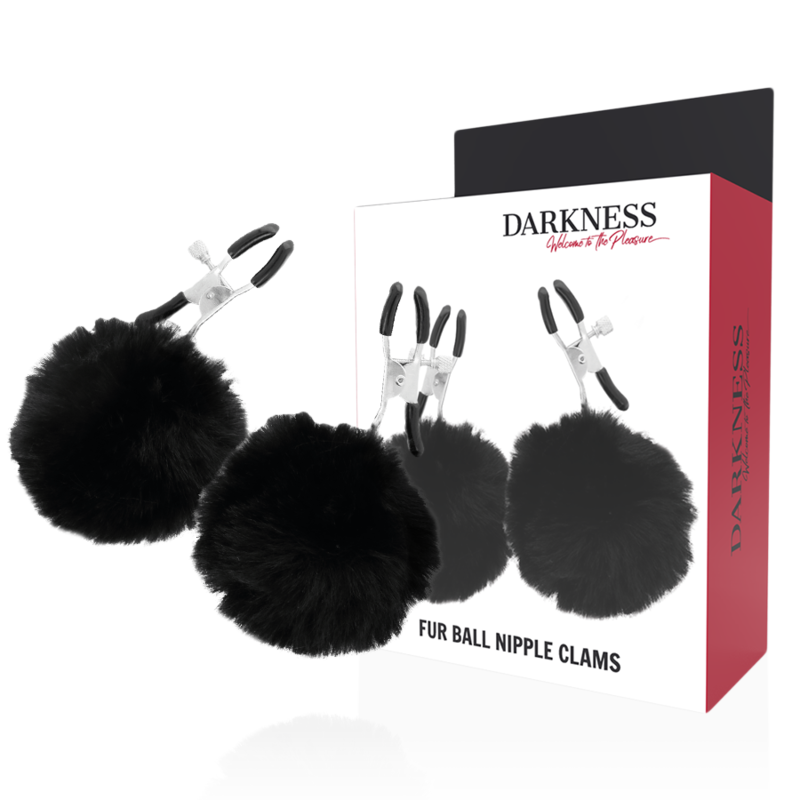 La marca DARKNESS SENSATIONS nos facilita esta imagen de su producto DARKNESS - PINZAS PARA PEZONES CON POMPONES 1 para nuestro catálogo.