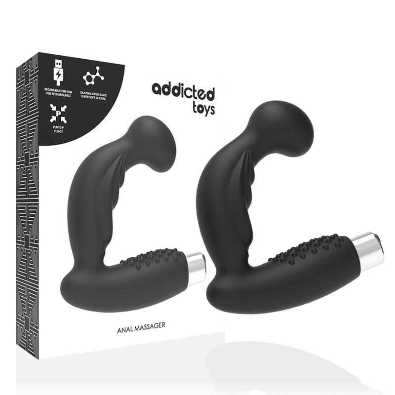 La marca ADDICTED TOYS nos facilita esta imagen de su producto ADDICTED TOYS - VIBRADOR PROSTÁTICO RECARGABLE MODEL 3 - NEGRO para nuestro catálogo.