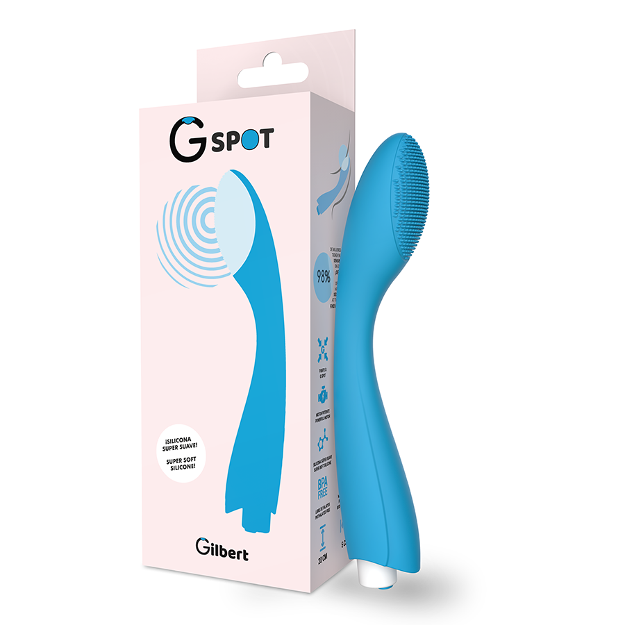 La marca G-SPOT nos facilita esta imagen de su producto G-SPOT - GYLBERT VIBRADOR AZUL TURQUESA para nuestro catálogo.