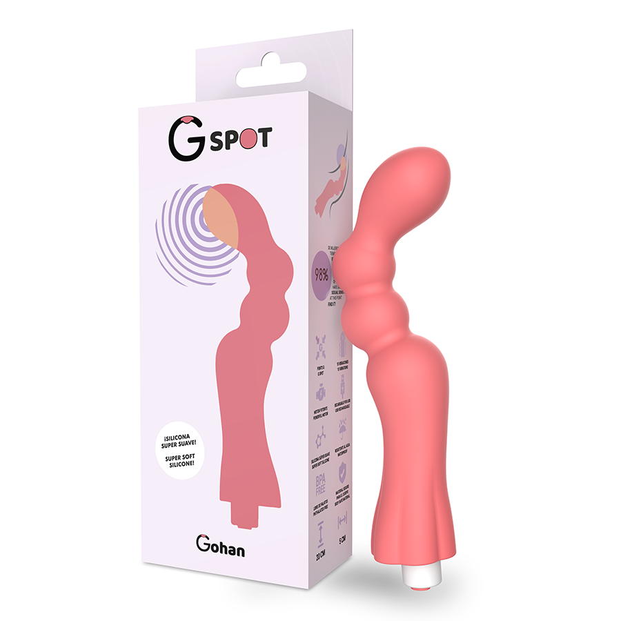 La marca G-SPOT nos facilita esta imagen de su producto G-SPOT - GOHAN VIBRADOR PUNTO G LIGHT RED para nuestro catálogo.