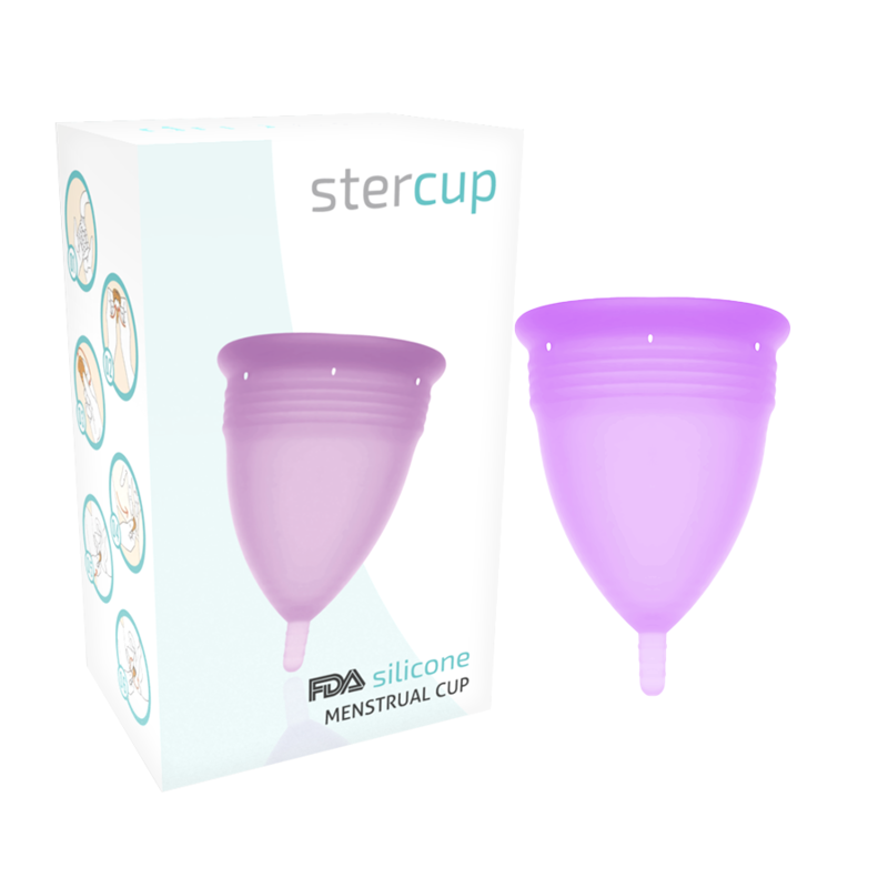 La marca STERCUP nos facilita esta imagen de su producto STERCUP - COPA MENSTRUAL FDA SILICONA LILA - TALLA S para nuestro catálogo.