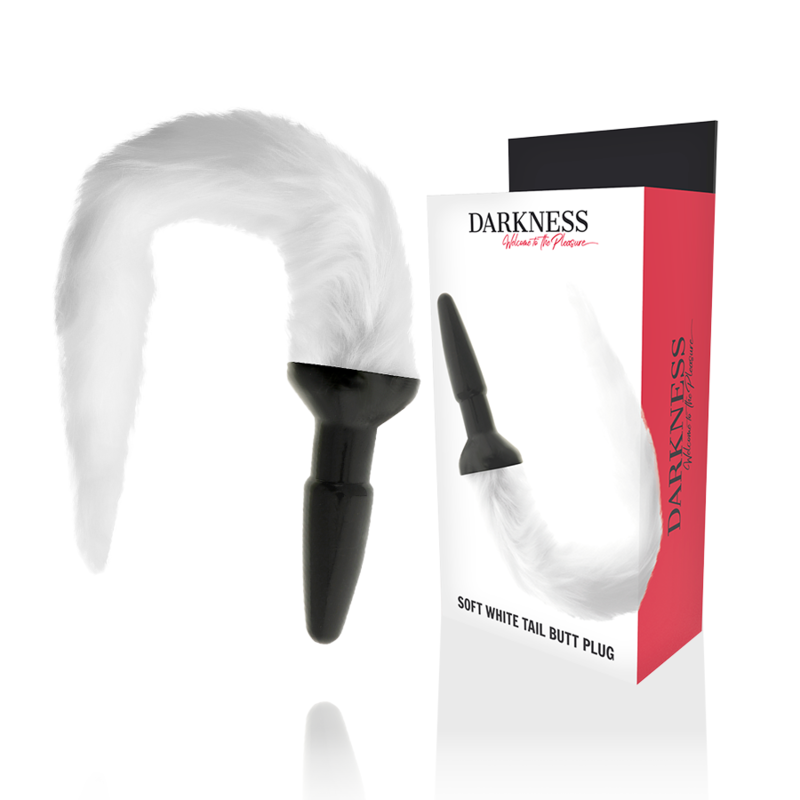La marca DARKNESS ANAL nos facilita esta imagen de su producto DARKNESS - PLUG ANAL SILICONA CON COLA BLANCA para nuestro catálogo.