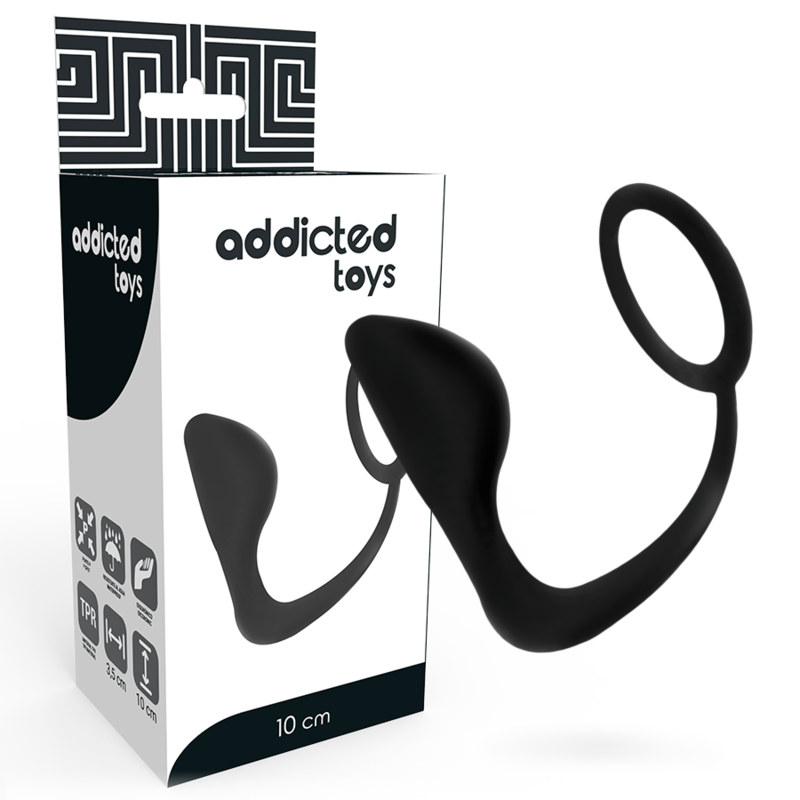 La marca ADDICTED TOYS nos facilita esta imagen de su producto ADDICTED TOYS - PLUG ANAL CON ANILLO PENE NEGRO para nuestro catálogo.