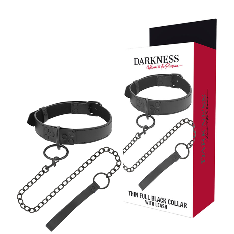 La marca DARKNESS BONDAGE nos facilita esta imagen de su producto DARKNESS - COLLAR CON CADENA NEGRO para nuestro catálogo.