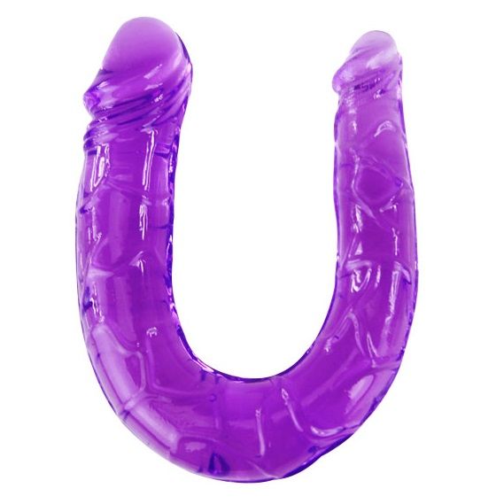 La marca BAILE ANAL nos facilita esta imagen de su producto BAILE - DILDO DOBLE EN GELATINA FLEXIBLE LILA para nuestro catálogo.