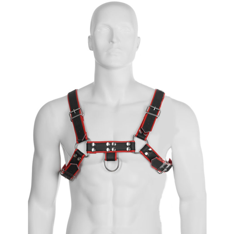 La marca LEATHER BODY nos facilita esta imagen de su producto LEATHER BODY - CHAIN HARNESS III BLACK / RED para nuestro catálogo.