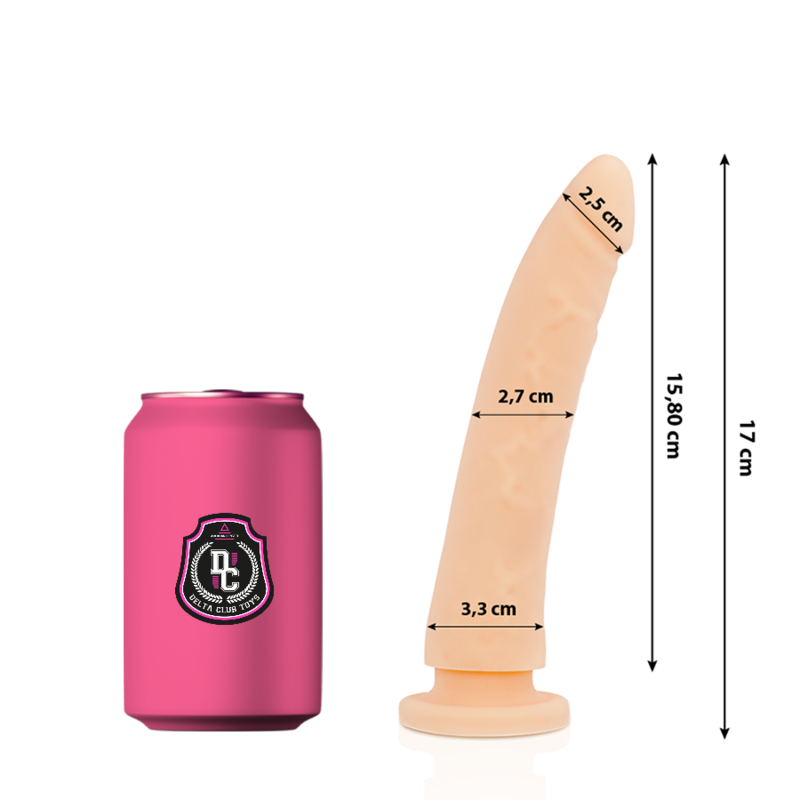 La marca DELTACLUB nos facilita esta imagen de su producto DELTA CLUB - DILDO REALISTA NATURAL SILICONA MEDICA 17 CM -O- 3 CM para nuestro catálogo.