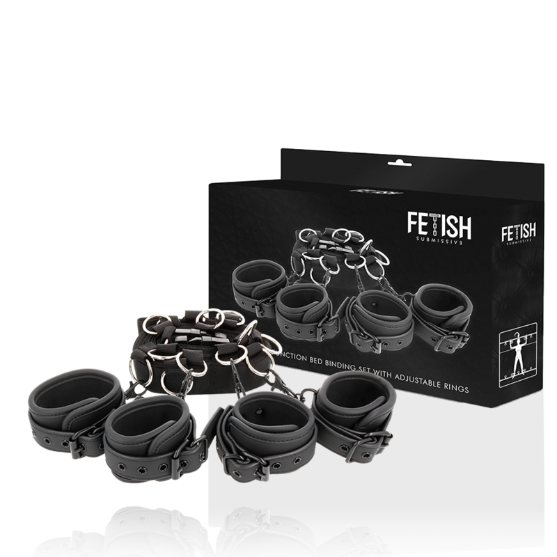 La marca FETISH SUBMISSIVE BONDAGE nos facilita esta imagen de su producto FETISH SUBMISSIVE - SET ATADURAS CAMA LUXURY CON FORRO DE NEOPRENO para nuestro catálogo.