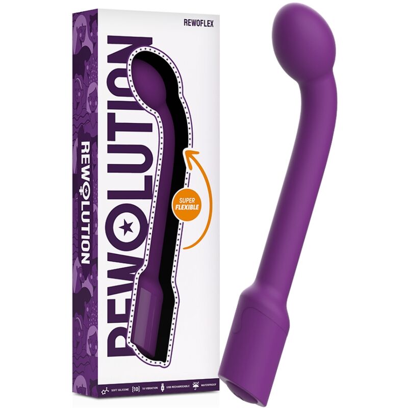 La marca REWOLUTION nos facilita esta imagen de su producto REWOLUTION - REWOFLEX VIBRADOR ESTIMULADOR PUNTO G FLEXIBLE para nuestro catálogo.
