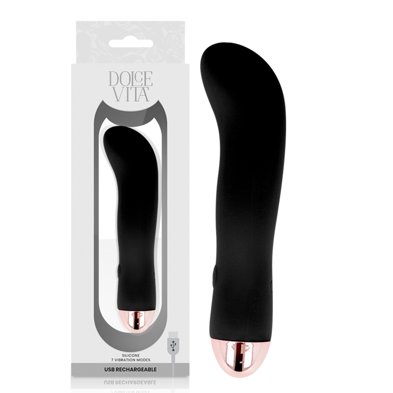 La marca DOLCE VITA nos facilita esta imagen de su producto DOLCE VITA - VIBRADOR RECARGABLE TWO NEGRO 7 VELOCIDADES para nuestro catálogo.