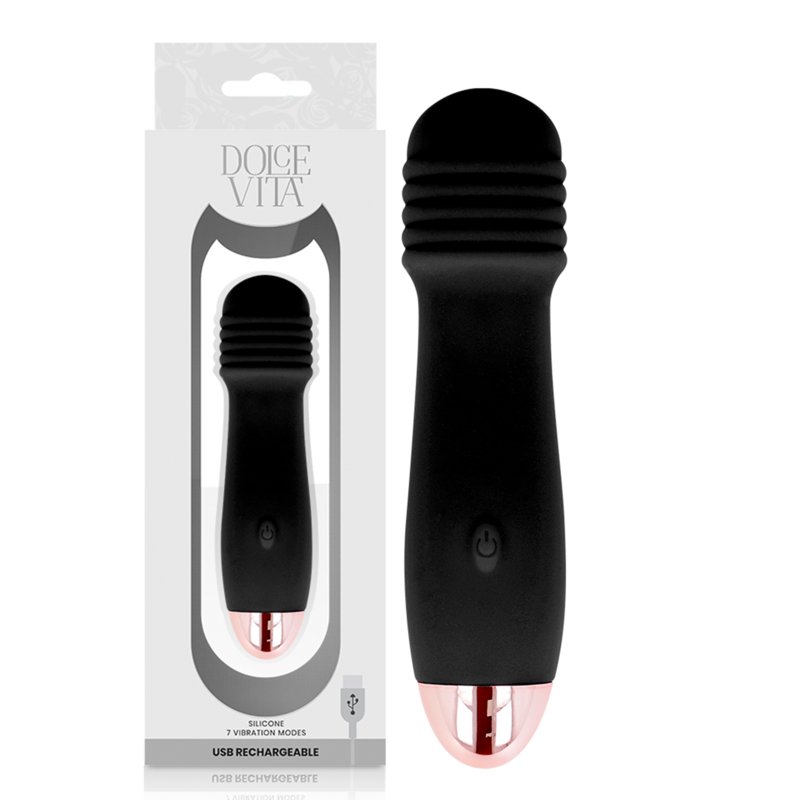 La marca DOLCE VITA nos facilita esta imagen de su producto DOLCE VITA - VIBRADOR RECARGABLE TRES NEGRO 7 VELOCIDADES para nuestro catálogo.