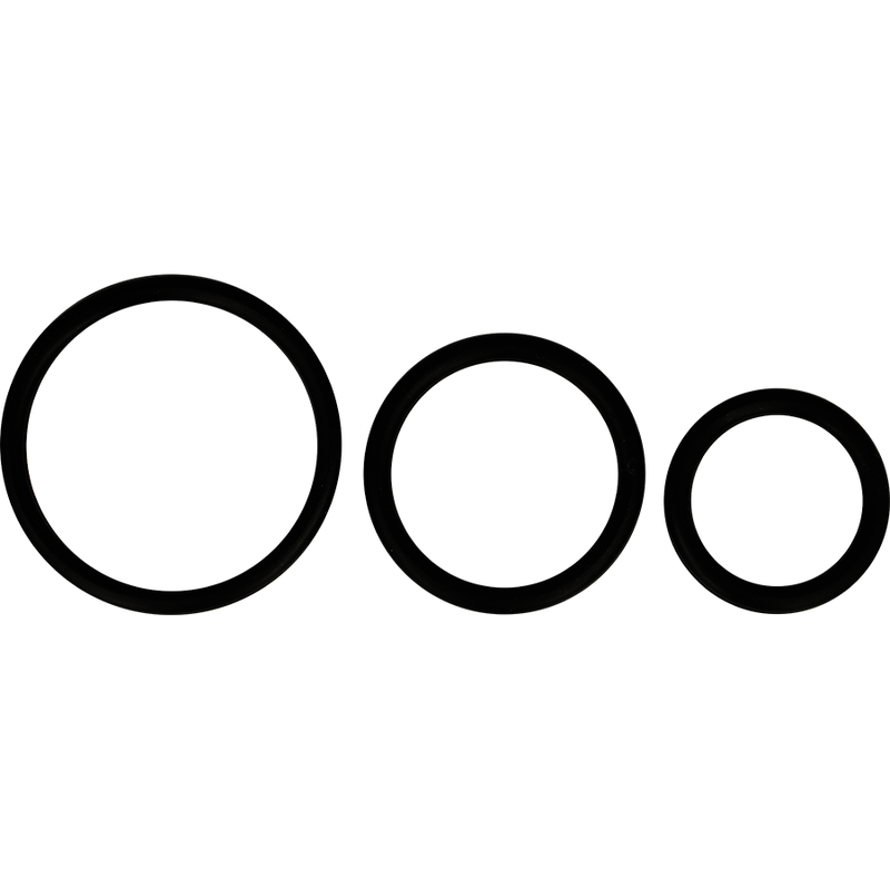 La marca OHMAMA nos facilita esta imagen de su producto OHMAMA - SET 3 ANILLOS DE SILICONA NEGRO para nuestro catálogo.