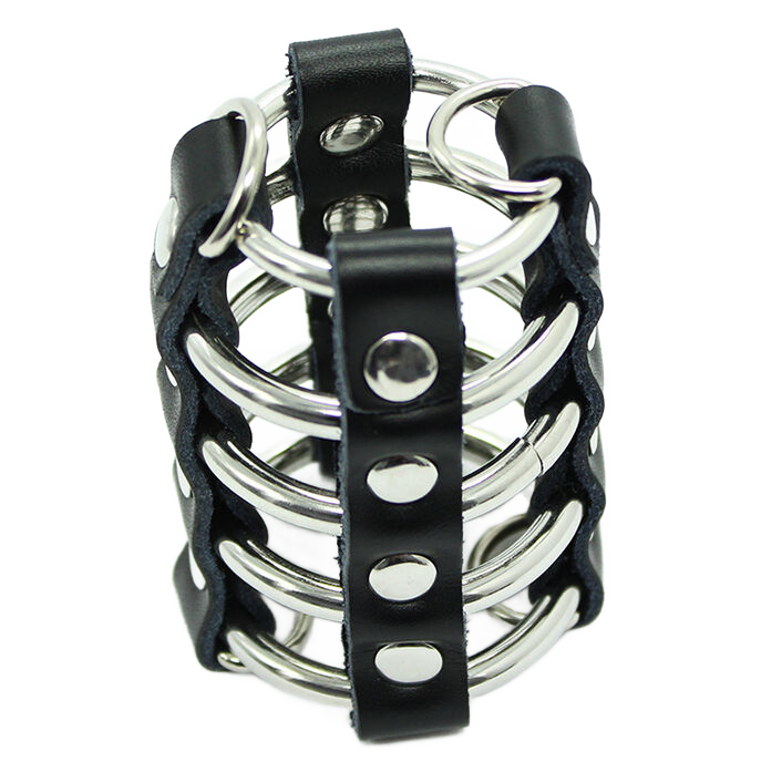 La marca OHMAMA FETISH nos facilita esta imagen de su producto OHMAMA FETISH - JAULA PENE CON ANILLAS METALICAS Y CORREAS PIEL para nuestro catálogo.